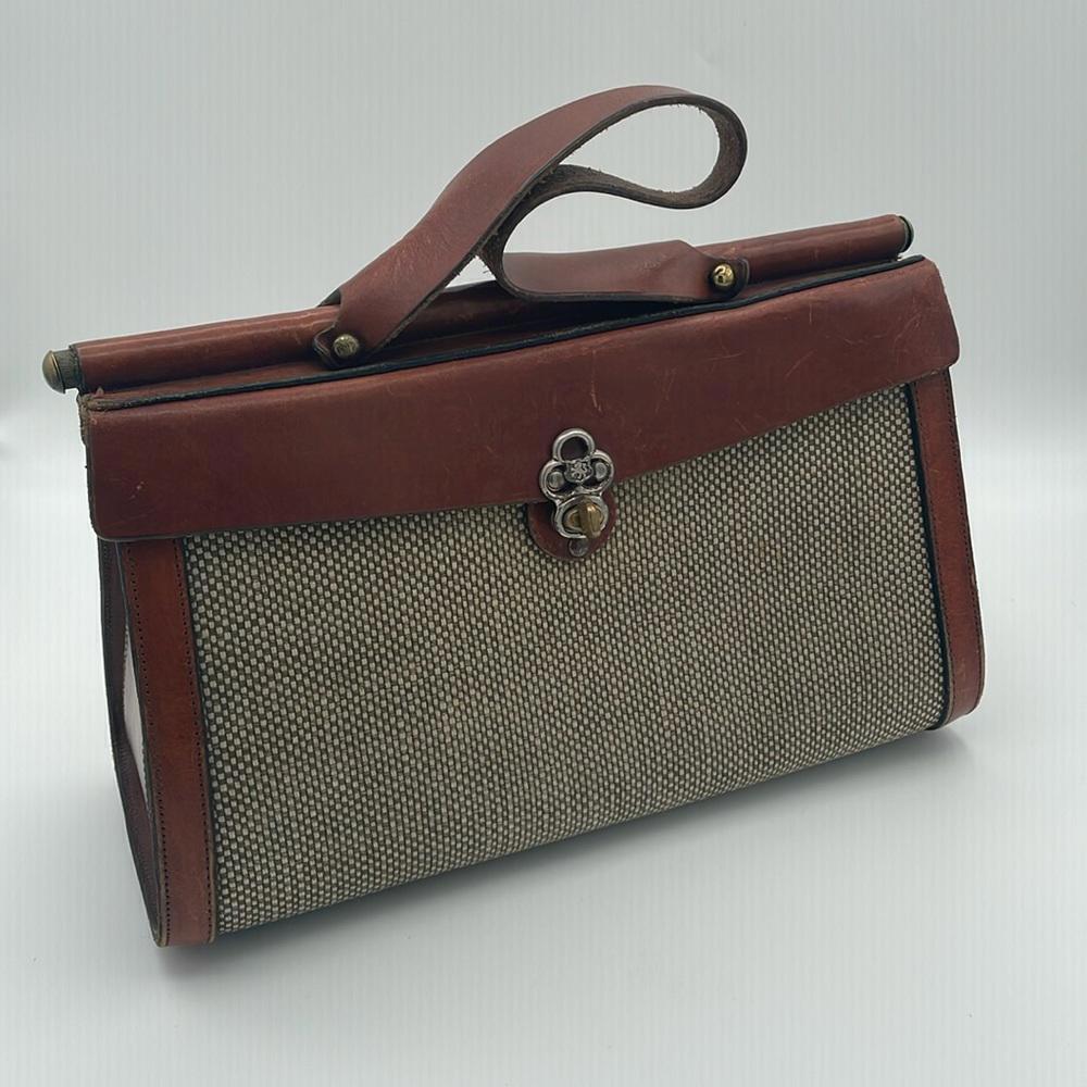 John Romain - Vintage 1960s Handbag - Brown / Cream